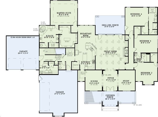 House Plan Design - Ranch Floor Plan - Main Floor Plan #17-1166