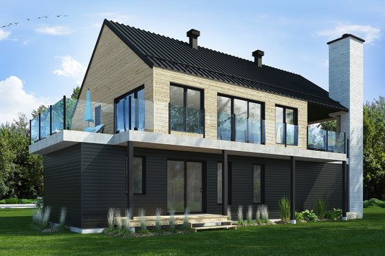 Exterior - Rear Elevation 2 for Contemporary House Plan #23-2648 - 3 bed, 2.5 bath