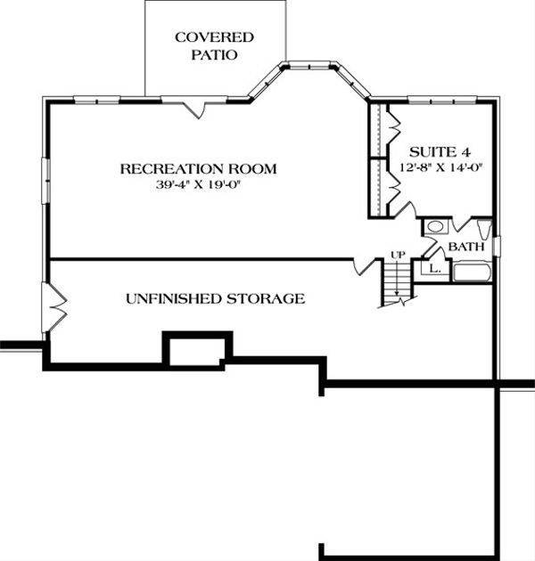 Traditional Floor Plan - Lower Floor Plan #453-40