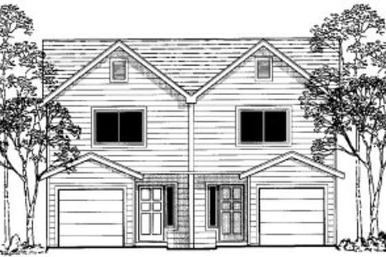 Exterior - Front Elevation for Traditional House Plan #303-361 - 2 bed, 2.5 bath