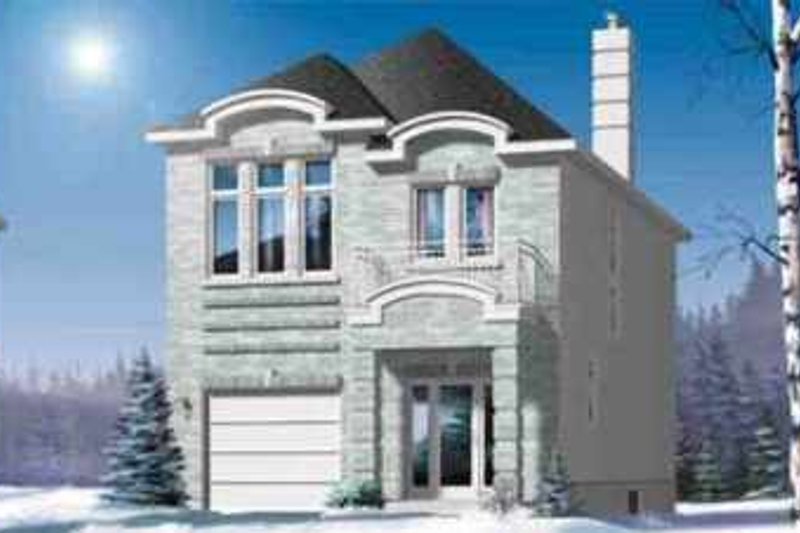 House Blueprint - European Exterior - Front Elevation Plan #25-2256