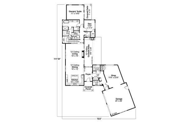 House Blueprint - Contemporary Floor Plan - Main Floor Plan #124-1303
