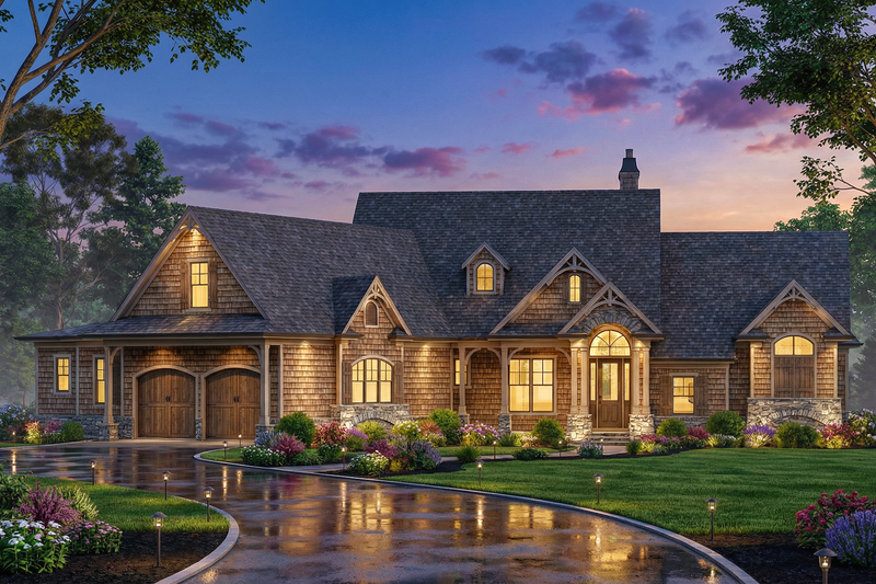 Dream House Plan - Exterior - Front Elevation 3 for Country House Plan #54-715 - 3 bed, 4 bath