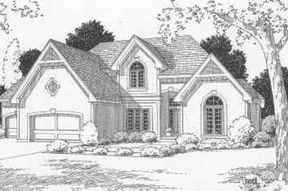 Exterior - Front Elevation for Traditional House Plan #6-186 - 4 bed, 3.5 bath