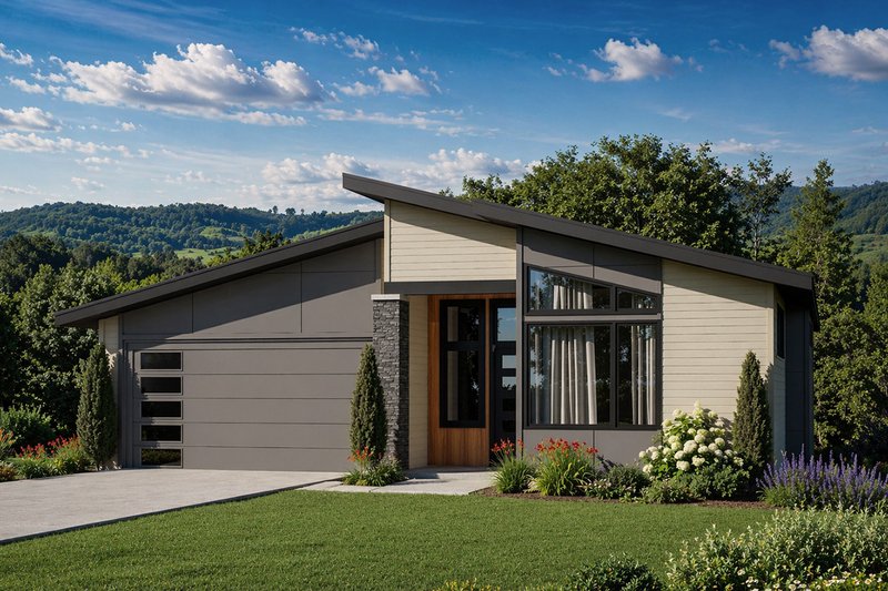 Dream House Plan - Exterior - Front Elevation 3 for Modern House Plan #124-1467 - 4 bed, 3 bath