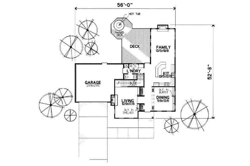 Home Plan - Floor Plan - Main Floor for European House Plan #50-208 - 3 bed, 2.5 bath