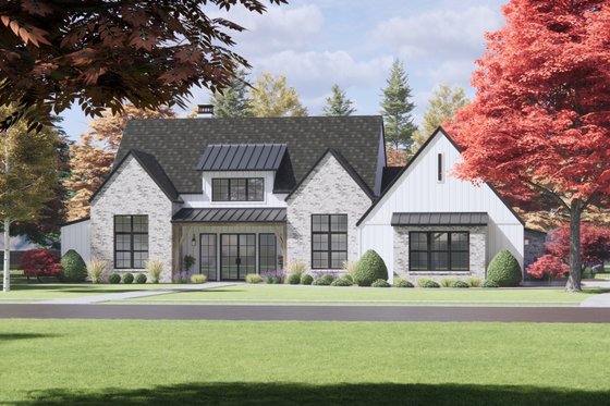 Exterior - Front Elevation 7 for European House Plan #1096-63 - 4 bed, 3.5 bath