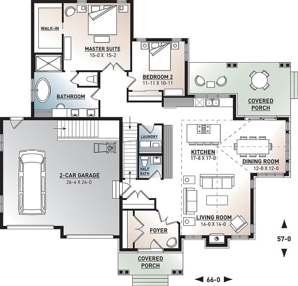 Home Plan - Traditional Floor Plan - Main Floor Plan #23-2303