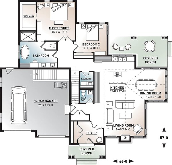 Traditional Floor Plan - Main Floor Plan #23-2303