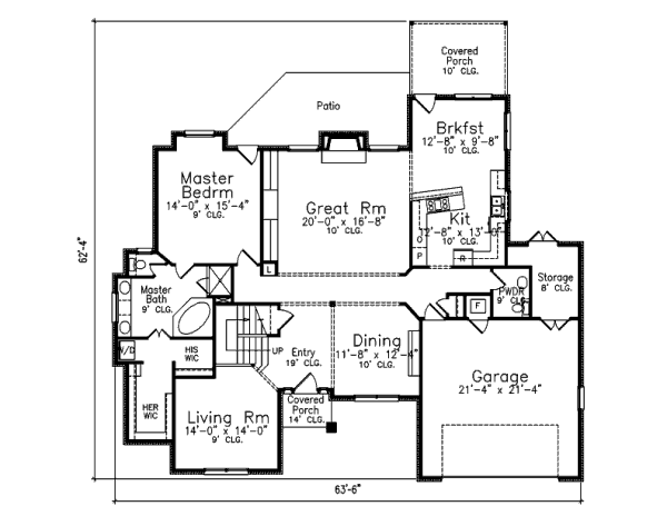 European Floor Plan - Main Floor Plan #52-232