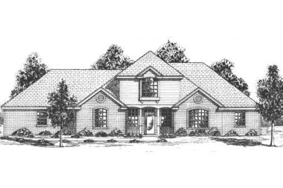Exterior - Front Elevation for Southern House Plan #52-211 - 3 bed, 2.5 bath