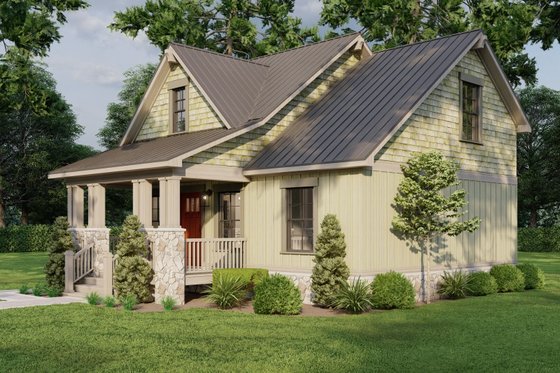 Exterior - Other Elevation for Country House Plan #923-357 - 2 bed, 2 bath
