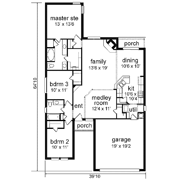 Traditional Floor Plan - Main Floor Plan #84-115