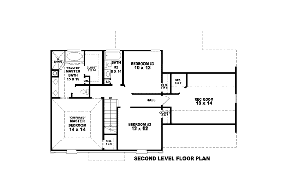 Floor Plan - Upper Floor for European House Plan #81-13606 - 3 bed, 2.5 bath