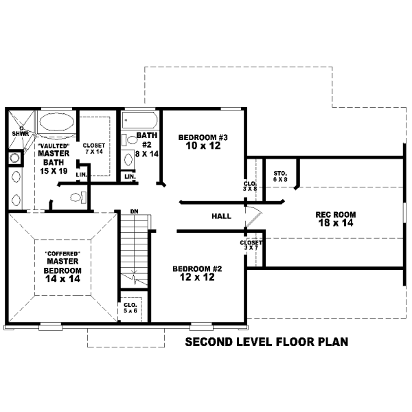 Floor Plan - Upper Floor for European House Plan #81-13606 - 3 bed, 2.5 bath