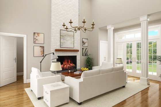 Interior - Family Room for Farmhouse House Plan #45-584 - 3 bed, 2 bath