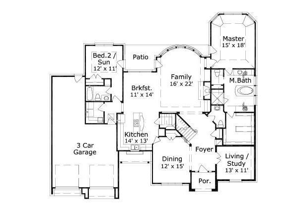 European Floor Plan - Main Floor Plan #411-435