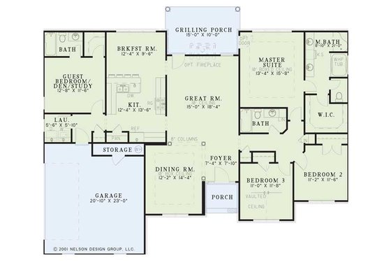 Floor Plan - Main Floor for Traditional House Plan #17-2880 - 4 bed, 3 bath