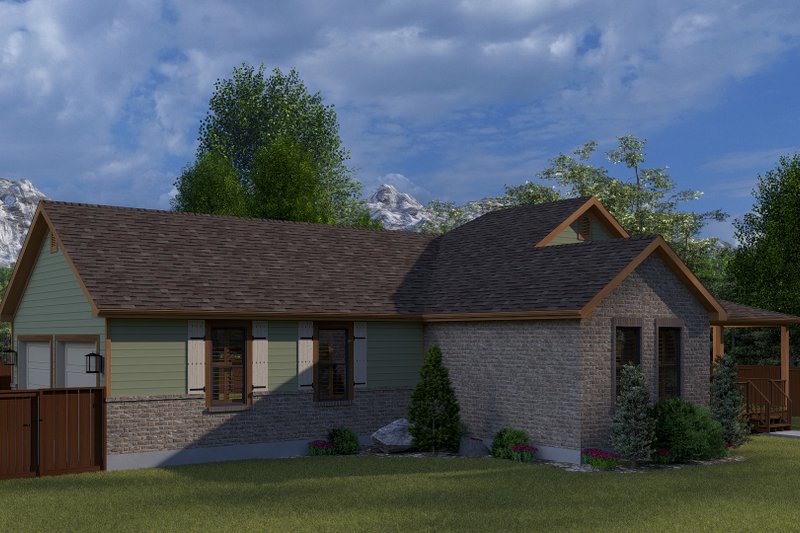 Architectural House Design - Exterior - Front Elevation 4 for Ranch House Plan #1060-386 - 2 bed, 2 bath