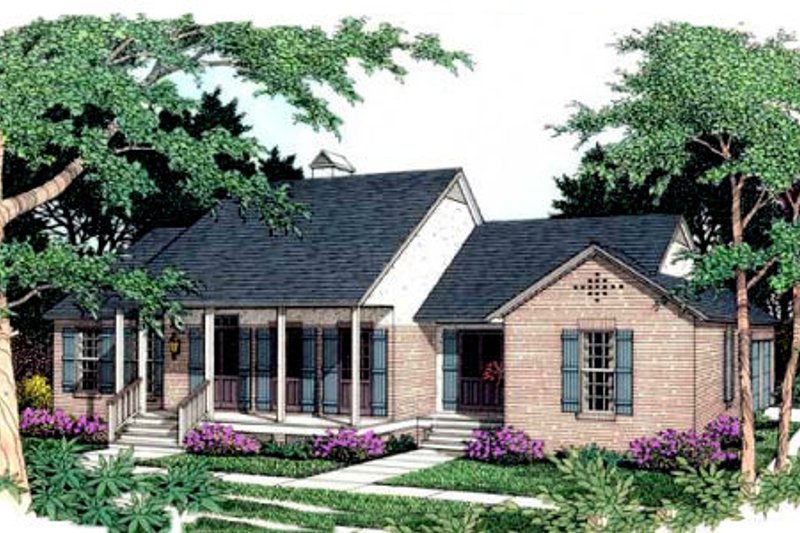 Dream House Plan - Southern Exterior - Front Elevation Plan #406-173