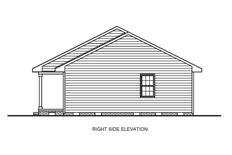 House Blueprint - Exterior - Front Elevation 6 for Traditional House Plan #54-636 - 3 bed, 2 bath