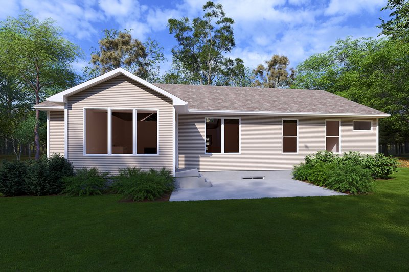 Home Plan - Exterior - Rear Elevation for Ranch House Plan #1111-3 - 3 bed, 2 bath