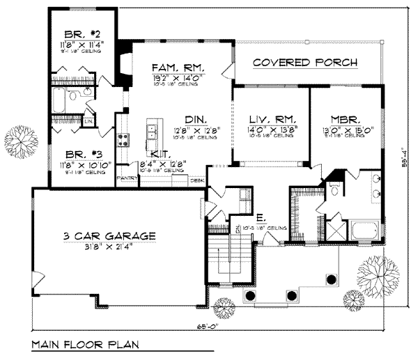 Home Plan - European Floor Plan - Main Floor Plan #70-804