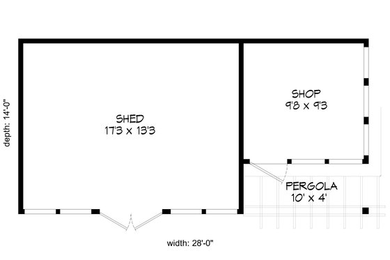 Floor Plan - Main Floor for Cabin House Plan #932-219, 0 bath
