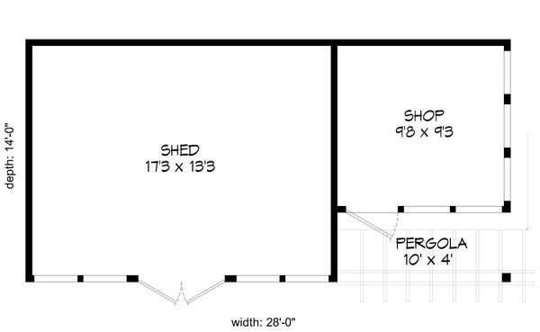 Cabin Floor Plan - Main Floor Plan #932-219