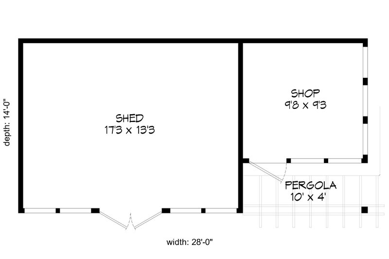 Dream House Plan - Floor Plan - Main Floor for Cabin House Plan #932-219, 0 bath