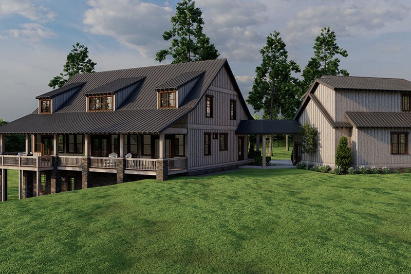 Home Plan - Exterior - Rear Elevation for Farmhouse House Plan #923-329 - 5 bed, 3 bath