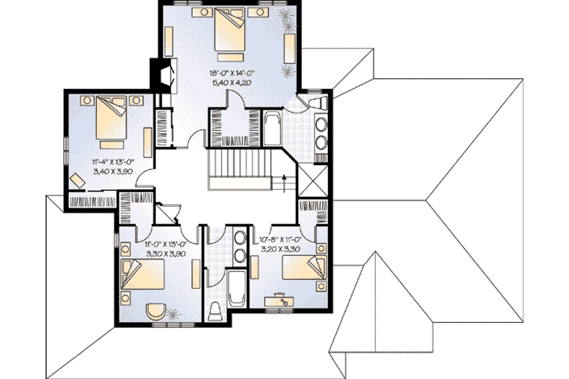 Home Plan - Floor Plan - Upper Floor for Traditional House Plan #23-410 - 4 bed, 2.5 bath