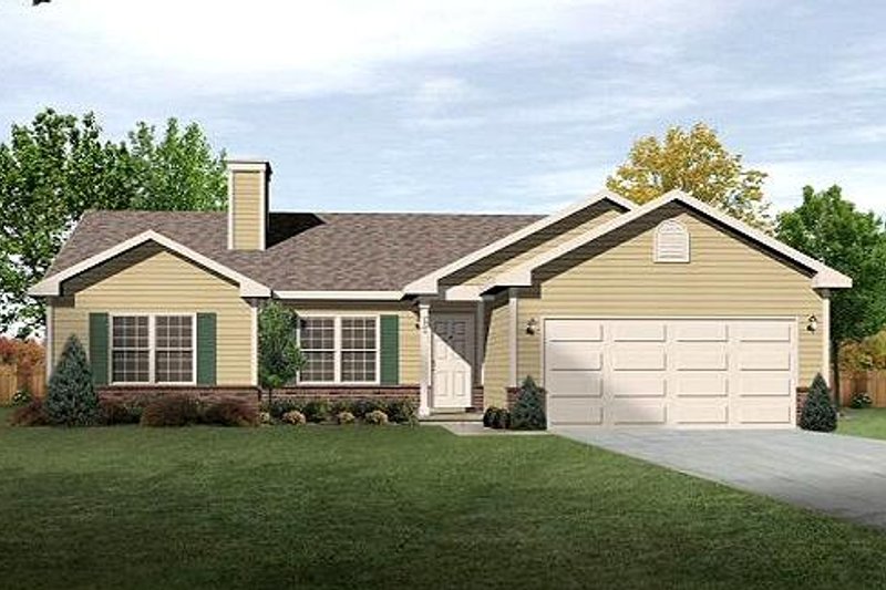 Ranch Style House Plan - 3 Beds 2 Baths 1414 Sq/Ft Plan #22-536