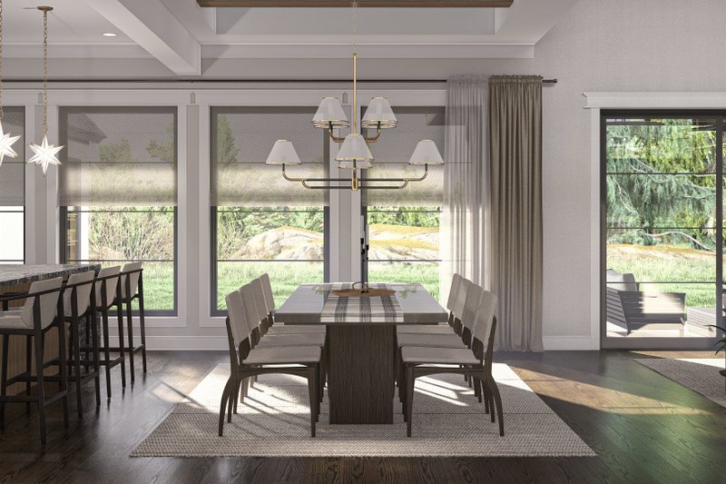 House Blueprint - Interior - Dining Room 1 for Modern House Plan #455-464 - 5 bed, 4.5 bath