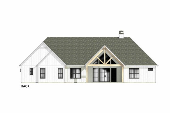 Exterior - Rear Elevation 1 for Cottage House Plan #1096-126 - 4 bed, 3.5 bath
