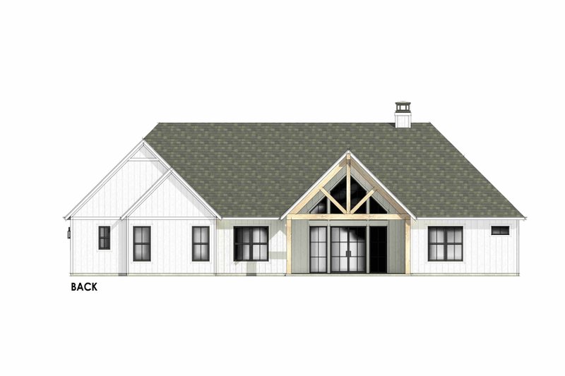House Design - Exterior - Rear Elevation 1 for Cottage House Plan #1096-126 - 4 bed, 3.5 bath
