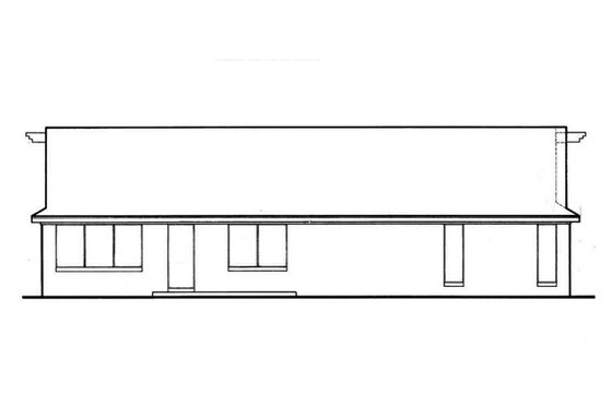 Exterior - Rear Elevation for Ranch House Plan #45-554 - 3 bed, 2 bath