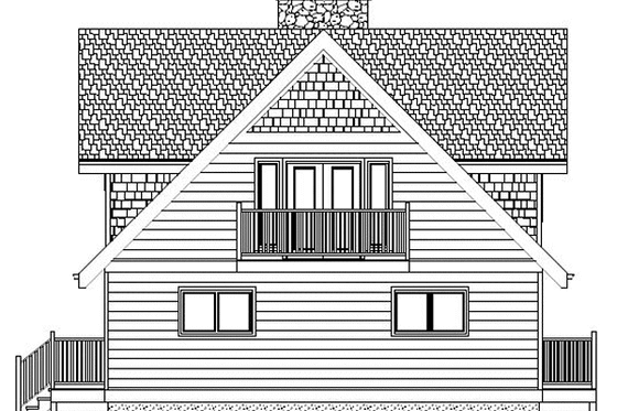 Exterior - Rear Elevation for Contemporary House Plan #126-146 - 3 bed, 3 bath