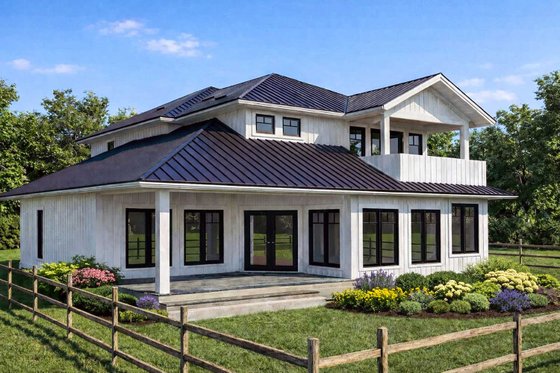 Exterior - Rear Elevation 1 for Country House Plan #1101-60 - 3 bed, 2.5 bath