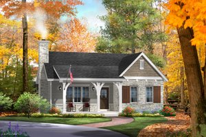 Cottage Exterior - Front Elevation Plan #22-570