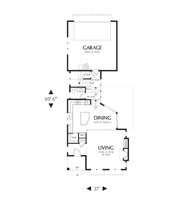 House Plan Design - Cottage Floor Plan - Main Floor Plan #48-265