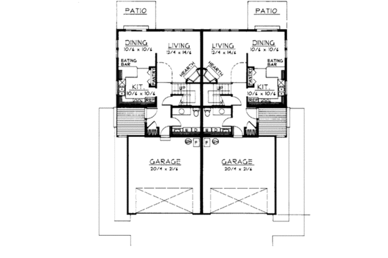 Floor Plan - Main Floor for Traditional House Plan #92-203 - 3 bed, 2.5 bath