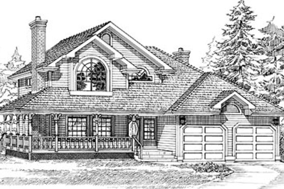 Exterior - Front Elevation for Traditional House Plan #47-261 - 3 bed, 2.5 bath