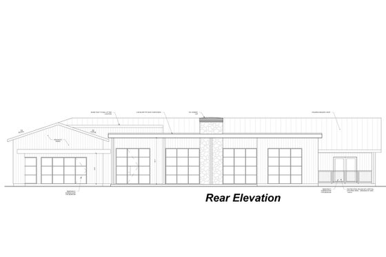 Exterior - Rear Elevation 1 for Modern House Plan #20-2567 - 3 bed, 4 bath