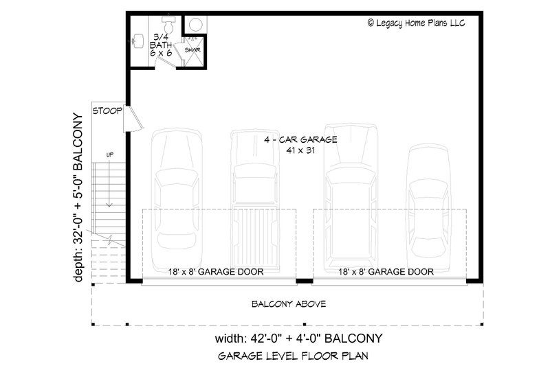 House Blueprint - Floor Plan - Lower Floor for Contemporary House Plan #932-364 - 2 bed, 2 bath