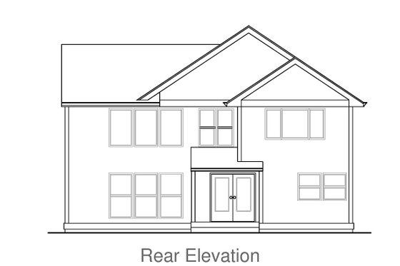 Exterior - Rear Elevation for Craftsman House Plan #53-526 - 4 bed, 2.5 bath