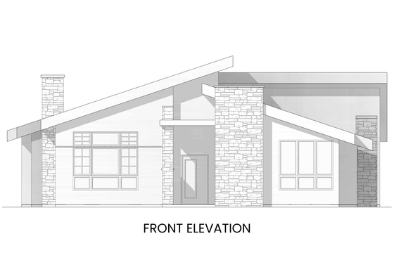Exterior - Front Elevation 3 for Contemporary House Plan #1108-16 - 3 bed, 2.5 bath