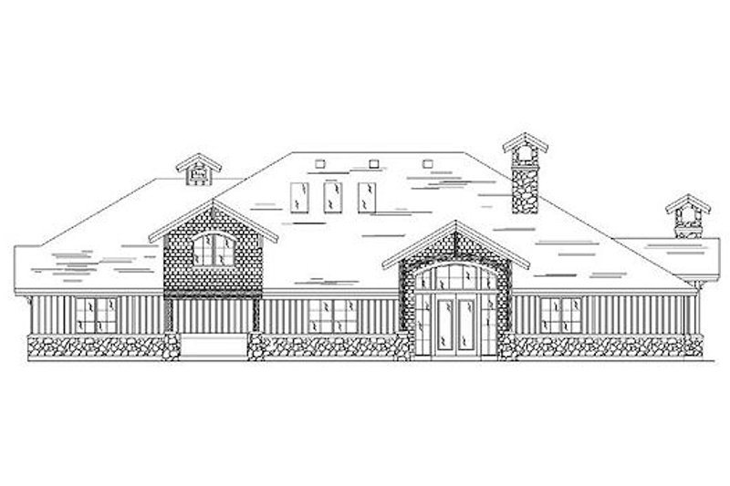 Dream House Plan - Exterior - Rear Elevation for European House Plan #5-398 - 4 bed, 3.5 bath