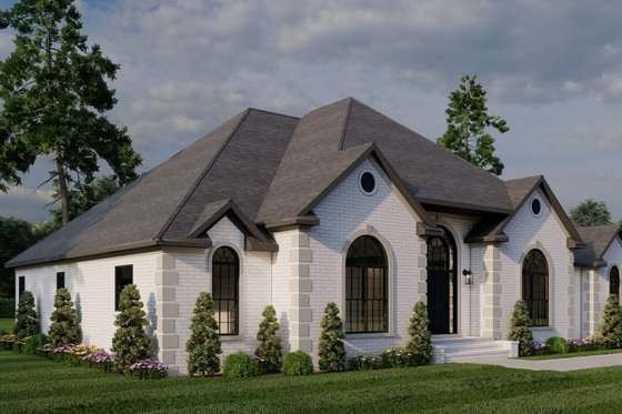 Exterior - Front Elevation 4 for European House Plan #17-1180 - 4 bed, 2.5 bath