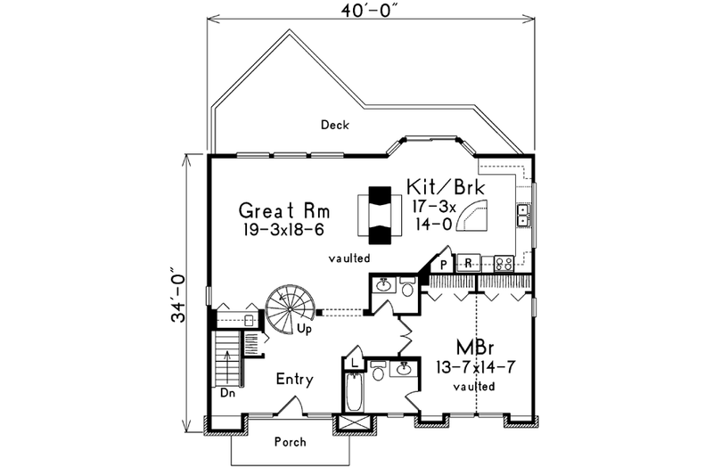 Dream House Plan - Floor Plan - Main Floor for Contemporary House Plan #57-150 - 3 bed, 2.5 bath